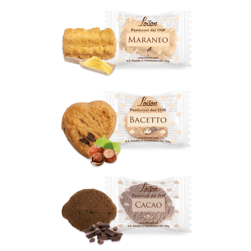 Piškoti Maraneo, Bacetto, Kakav (v tekstilni darilni vrečki) 120 g