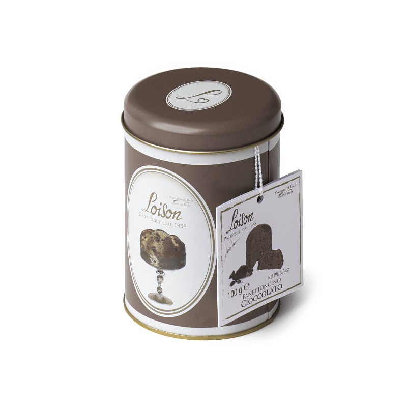Panettoncino Čokolada v Darilni Kovinski Škatli 100 g
