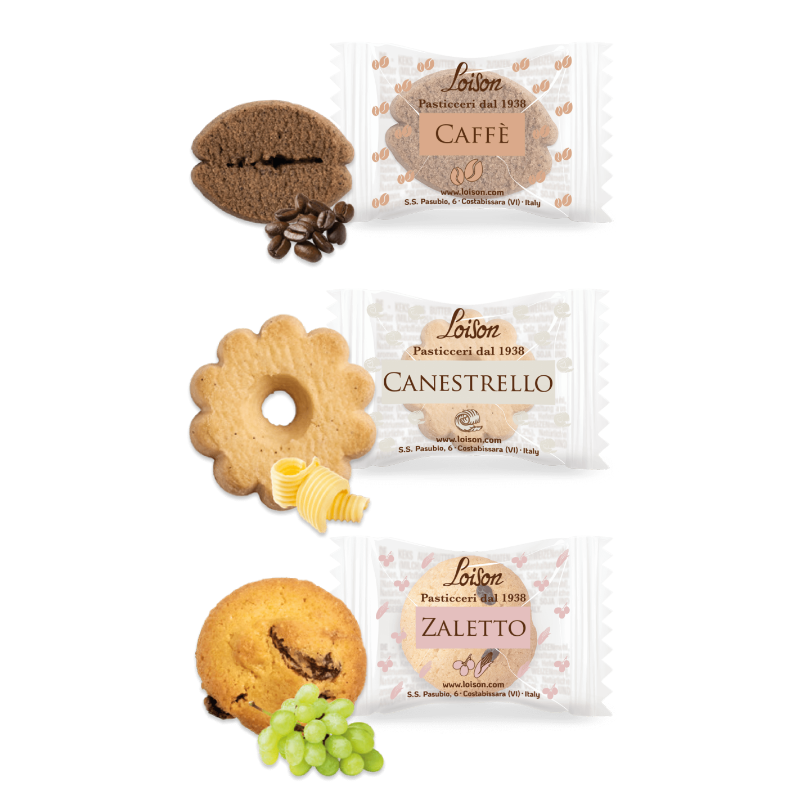 Piškoti Canestrello, Zaletto, Kava (v tekstilni darilni vrečki) 120 g